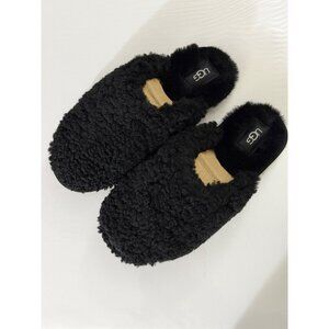 NWOB UGG  Plush Maxi Curly Slide Slipper Black Size 7